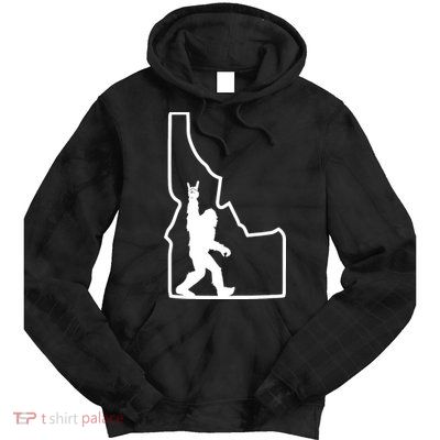 Bigfoot Rock And Roll Silhouette State Of Idaho Sasquatch Tie Dye Hoodie