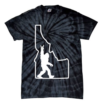 Bigfoot Rock And Roll Silhouette State Of Idaho Sasquatch Tie-Dye T-Shirt