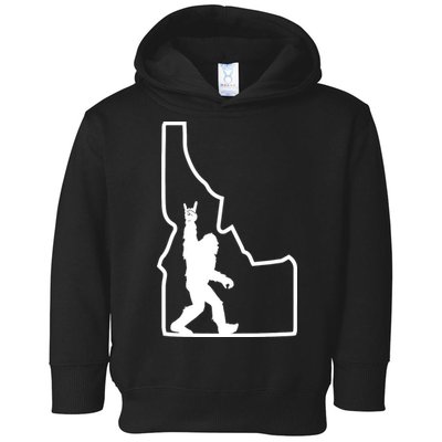Bigfoot Rock And Roll Silhouette State Of Idaho Sasquatch Toddler Hoodie