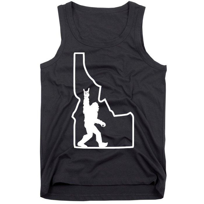 Bigfoot Rock And Roll Silhouette State Of Idaho Sasquatch Tank Top