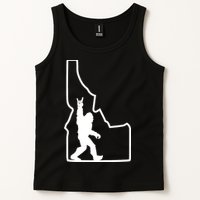 Bigfoot Rock And Roll Silhouette State Of Idaho Sasquatch Tank Top