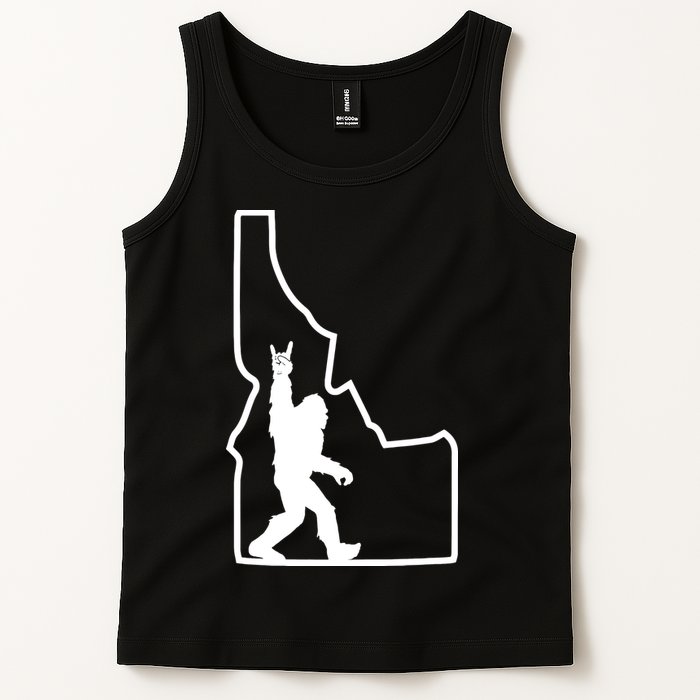 Bigfoot Rock And Roll Silhouette State Of Idaho Sasquatch Tank Top