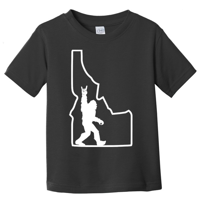 Bigfoot Rock And Roll Silhouette State Of Idaho Sasquatch Toddler T-Shirt