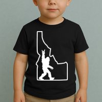 Bigfoot Rock And Roll Silhouette State Of Idaho Sasquatch Toddler T-Shirt
