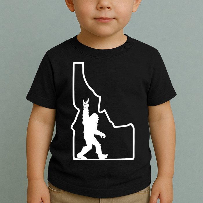 Bigfoot Rock And Roll Silhouette State Of Idaho Sasquatch Toddler T-Shirt