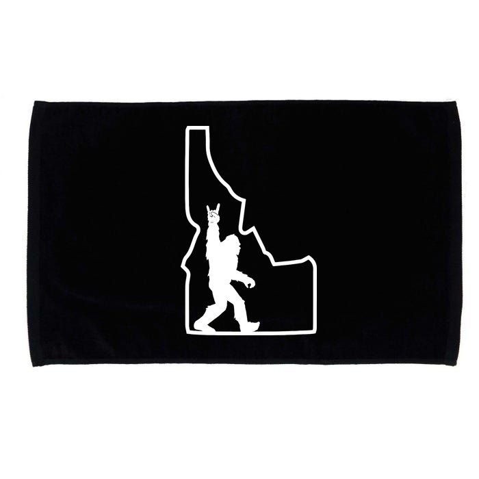 Bigfoot Rock And Roll Silhouette State Of Idaho Sasquatch Microfiber Hand Towel