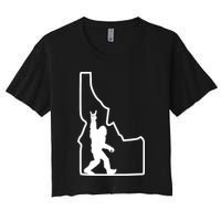 Bigfoot Rock And Roll Silhouette State Of Idaho Sasquatch Crop Top
