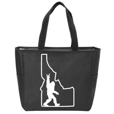 Bigfoot Rock And Roll Silhouette State Of Idaho Sasquatch Zip Tote Bag