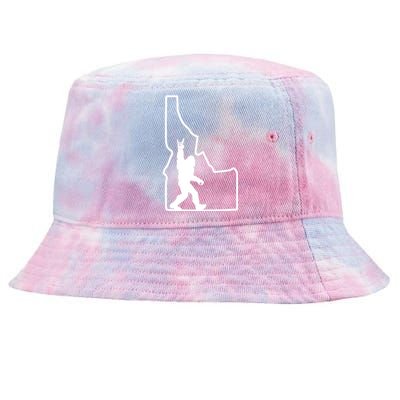 Bigfoot Rock And Roll Silhouette State Of Idaho Sasquatch Tie-Dyed Bucket Hat