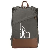 Bigfoot Rock And Roll Silhouette State Of Idaho Sasquatch Cotton Canvas Backpack