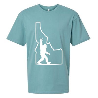 Bigfoot Rock And Roll Silhouette State Of Idaho Sasquatch Sueded Cloud Jersey T-Shirt