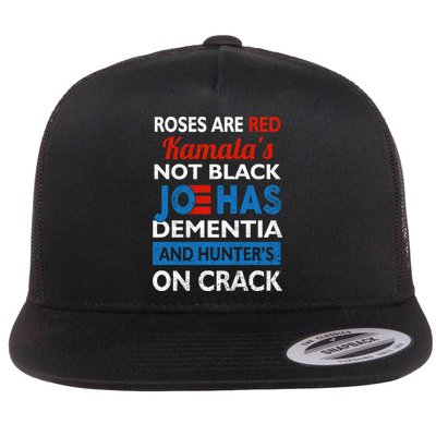 Biden Roses Are Red Kamalas Not Black Joe Flatbill Hat
