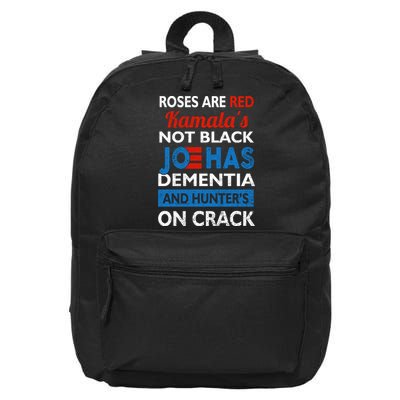 Biden Roses Are Red Kamalas Not Black Joe 16 in Basic Backpack