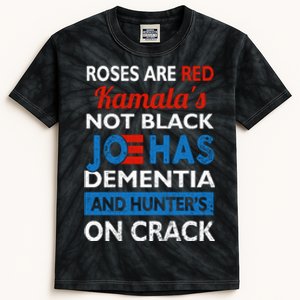 Biden Roses Are Red Kamalas Not Black Joe Kids Tie-Dye T-Shirt