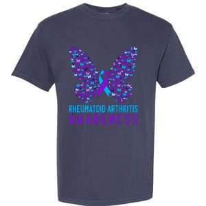 Butterfly Rheumatoid Arthritis Awareness Ra Ribbon Support Garment-Dyed Heavyweight T-Shirt