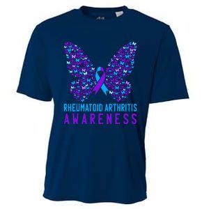 Butterfly Rheumatoid Arthritis Awareness Ra Ribbon Support Cooling Performance Crew T-Shirt