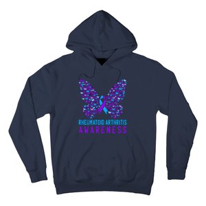 Butterfly Rheumatoid Arthritis Awareness Ra Ribbon Support Hoodie