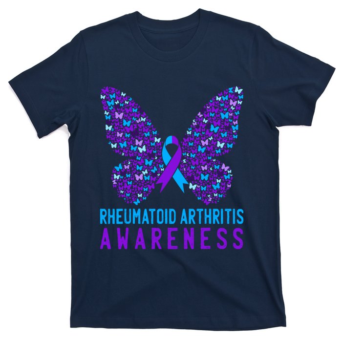 Butterfly Rheumatoid Arthritis Awareness Ra Ribbon Support T-Shirt