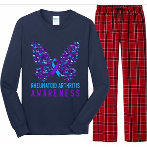 Butterfly Rheumatoid Arthritis Awareness Ra Ribbon Support Long Sleeve Pajama Set