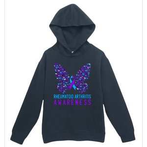 Butterfly Rheumatoid Arthritis Awareness Ra Ribbon Support Urban Pullover Hoodie