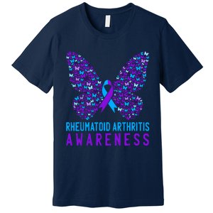 Butterfly Rheumatoid Arthritis Awareness Ra Ribbon Support Premium T-Shirt