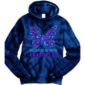 Butterfly Rheumatoid Arthritis Awareness Ra Ribbon Support Tie Dye Hoodie