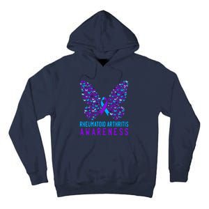 Butterfly Rheumatoid Arthritis Awareness Ra Ribbon Support Tall Hoodie