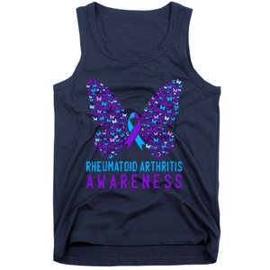 Butterfly Rheumatoid Arthritis Awareness Ra Ribbon Support Tank Top