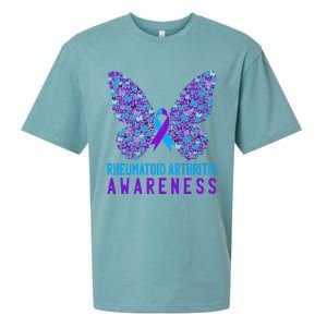 Butterfly Rheumatoid Arthritis Awareness Ra Ribbon Support Sueded Cloud Jersey T-Shirt