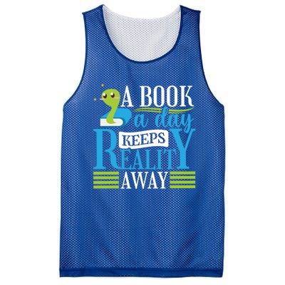 Book Reading A Book A Day Keeps Reality Away Funny Gift Mesh Reversible Basketball Jersey Tank