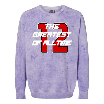 Brady 12 GOAT The Greatest Of All Time Colorblast Crewneck Sweatshirt