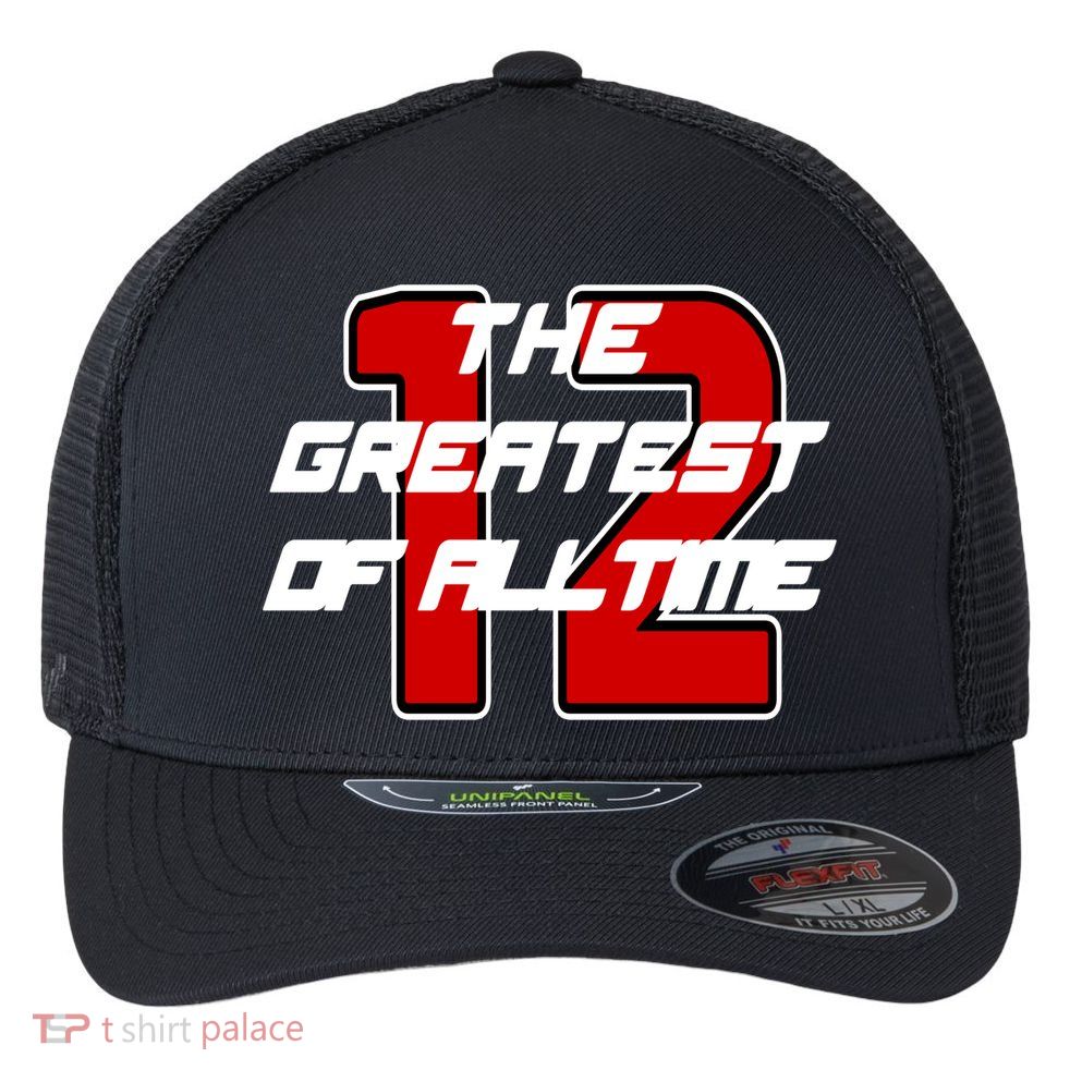 Brady 12 GOAT The Greatest Of All Time Flexfit Unipanel Trucker Cap