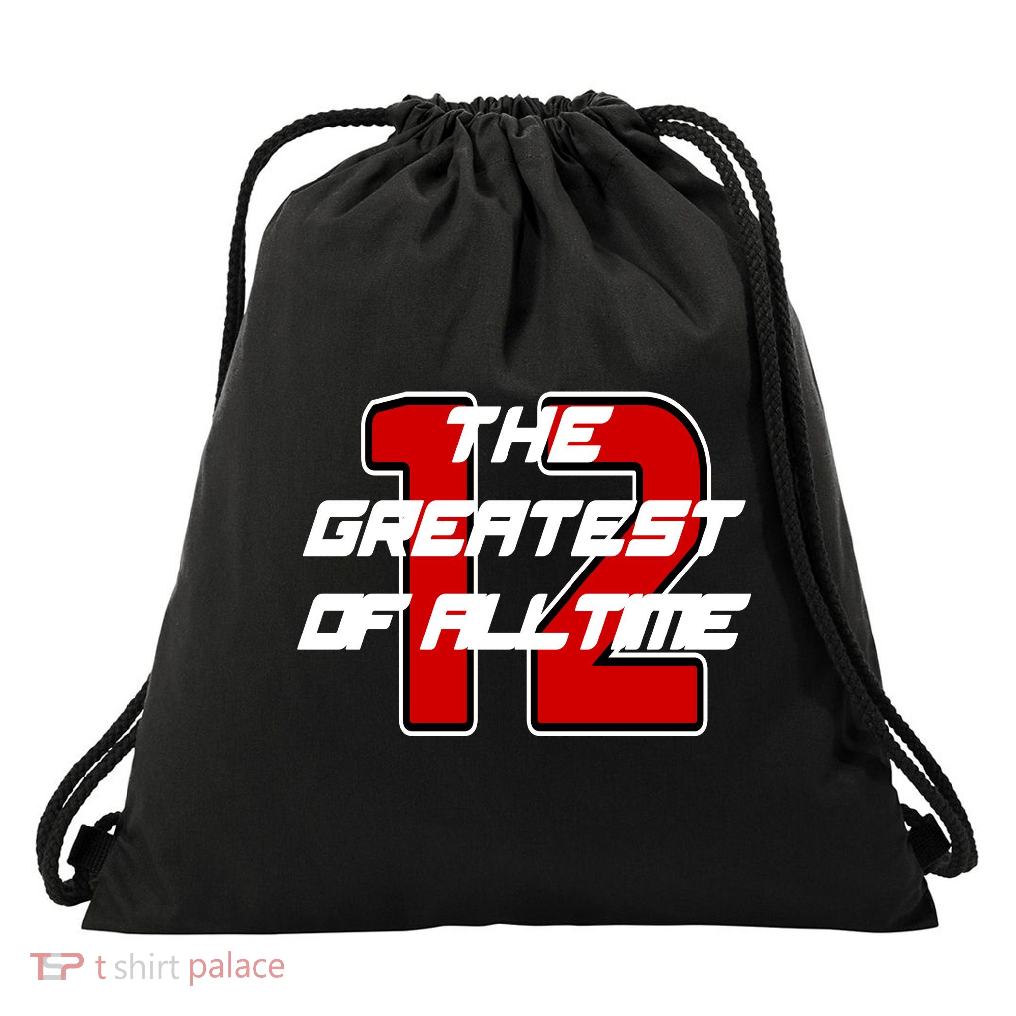 Brady 12 GOAT The Greatest Of All Time Drawstring Bag