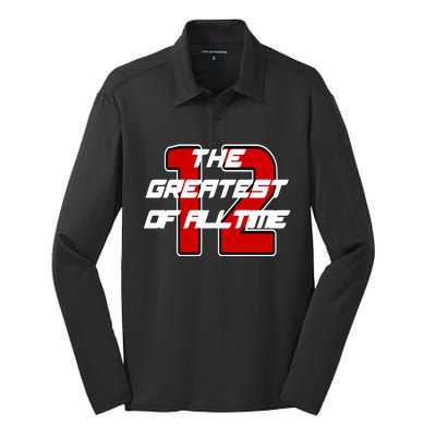 Brady 12 GOAT The Greatest Of All Time Silk Touch Performance Long Sleeve Polo