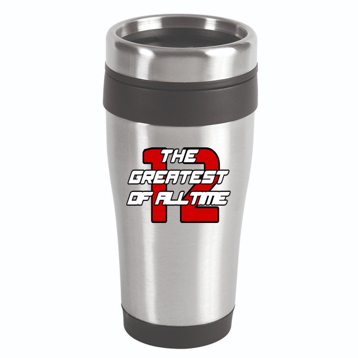 Brady 12 GOAT The Greatest Of All Time 16oz Travel Tumbler