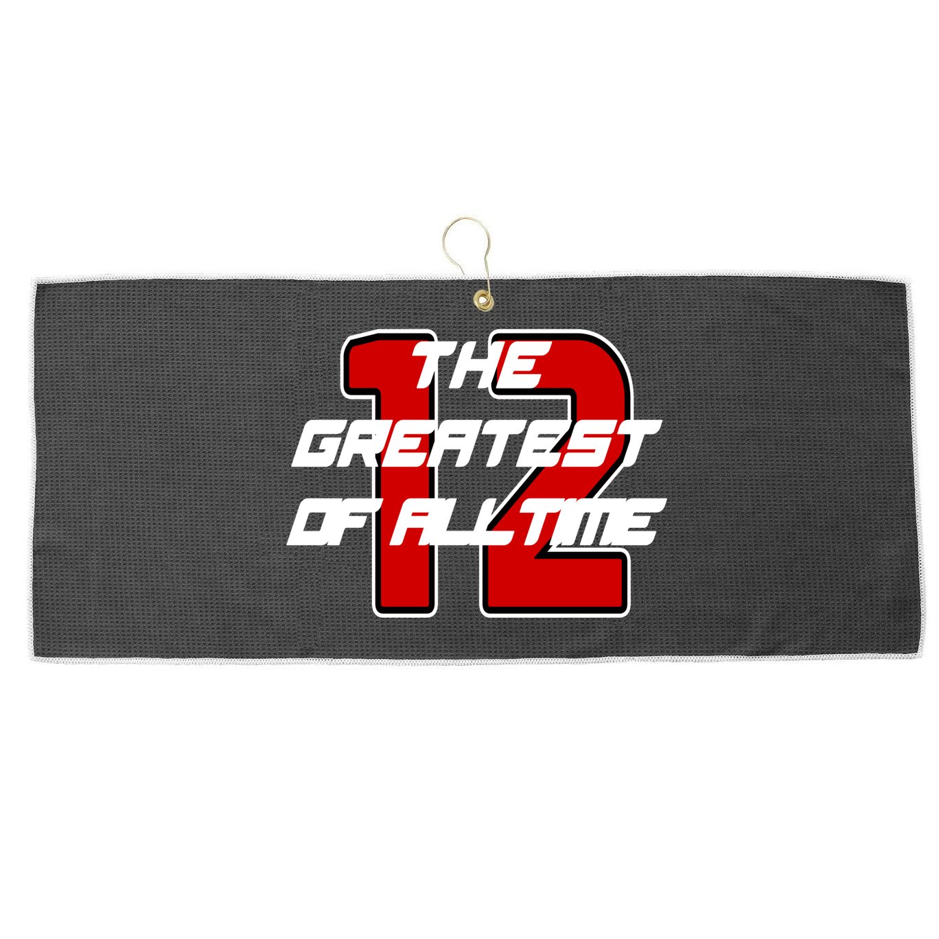 Brady 12 GOAT The Greatest Of All Time Large Microfiber Waffle Golf Towel