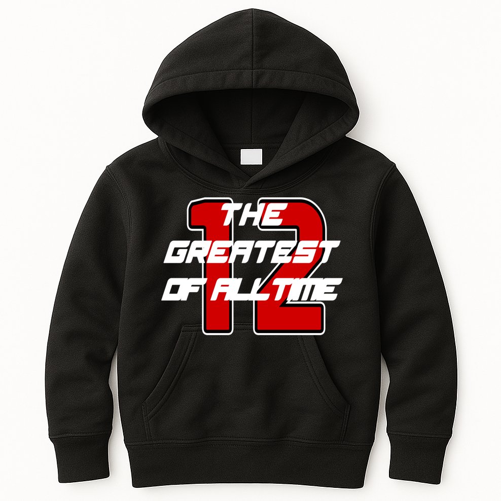 Brady 12 GOAT The Greatest Of All Time Kids Hoodie