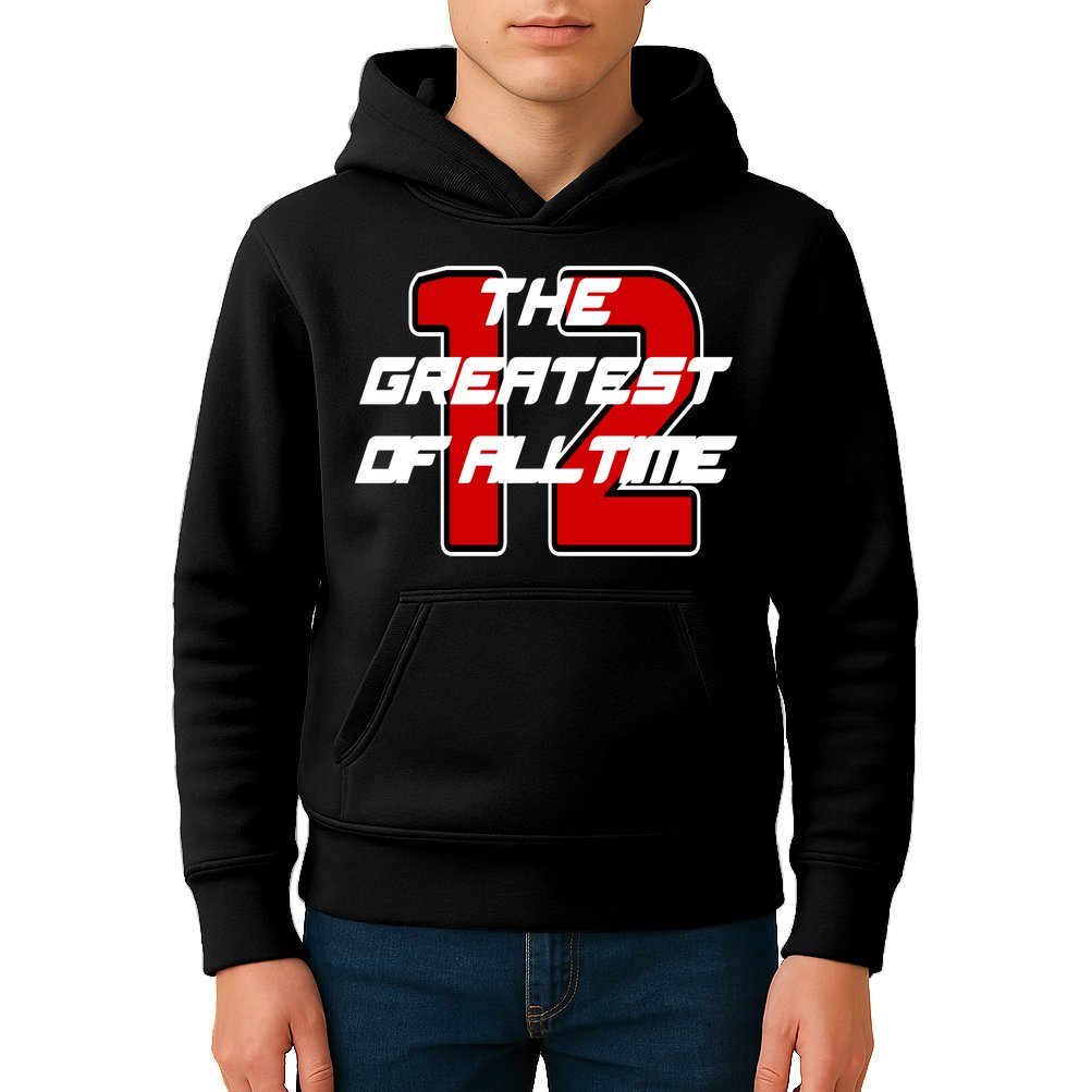 Brady 12 GOAT The Greatest Of All Time Kids Hoodie
