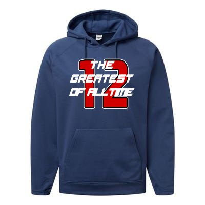 Brady 12 GOAT The Greatest Of All Time Performance Fleece Hoodie