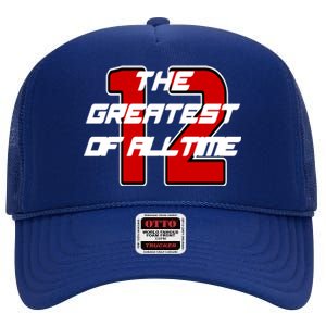 Brady 12 GOAT The Greatest Of All Time High Crown Mesh Back Trucker Hat