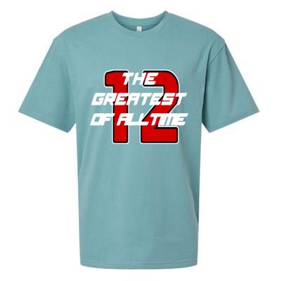 Brady 12 GOAT The Greatest Of All Time Sueded Cloud Jersey T-Shirt