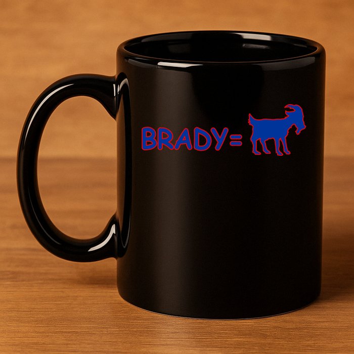 Brady Equals The Goat New England 11oz C Handle Ceramic Mug
