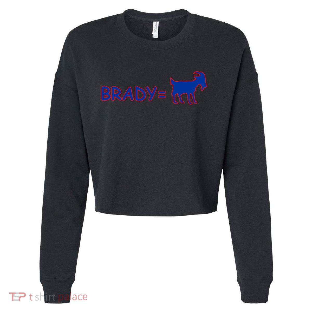 Brady Equals The Goat New England Cropped Pullover Crew