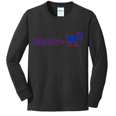 Brady Equals The Goat New England Kids Long Sleeve Shirt