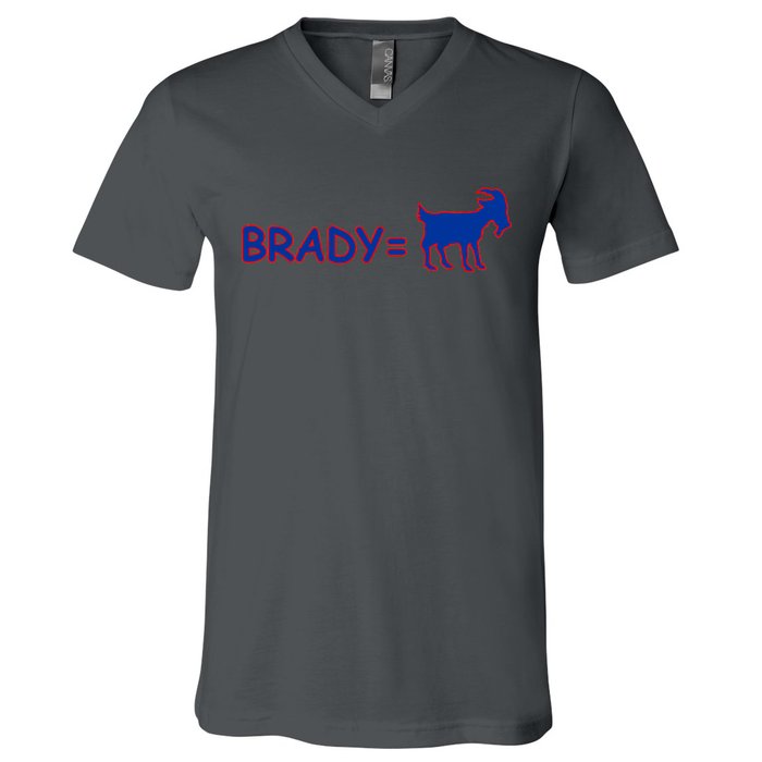 Brady Equals The Goat New England V-Neck T-Shirt