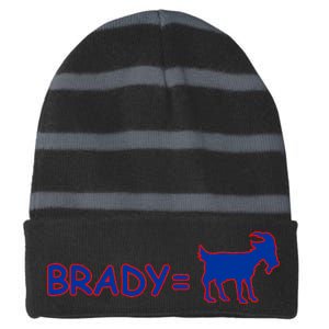 Brady Equals The Goat New England Striped Beanie with Solid Band