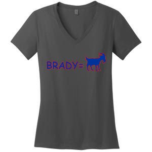 Brady Equals The Goat New England Women's V-Neck T-Shirt