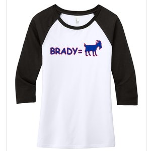 Brady Equals The Goat New England Women's Tri-Blend 3/4-Sleeve Raglan Shirt