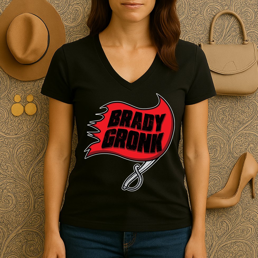 Brady Gronk Tampa Bay Flag Women's V-Neck T-Shirt