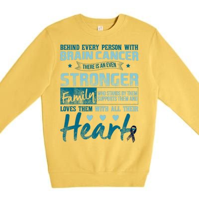 Brain Cancer Awareness Strong Family Premium Crewneck Sweatshirt